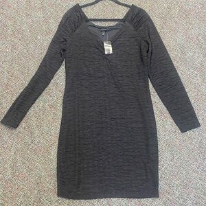 NWT Torrid Black Crinkle Long Sleeve Bodycon Dress Size 2